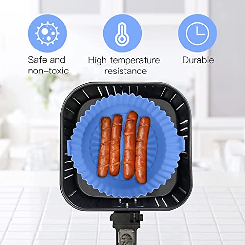 HASTHIP® Air Fryer Reusable Silicone Pot, Air Fryer Pot with Ear Handles, Air Fryer Accessories, Easy to Clean,6.5 in, Air Fryer Silicone Liner Wave Stripe Texture for Even Heat, Blue HASTHIP® Air Fryer Reusable Silicone Pot, Air Fryer Pot with Ear Handles, Air Fryer Accessories, Easy to Clean,6.5 in, Air Fryer Silicone Liner Wave Stripe Texture for Even Heat, Blue